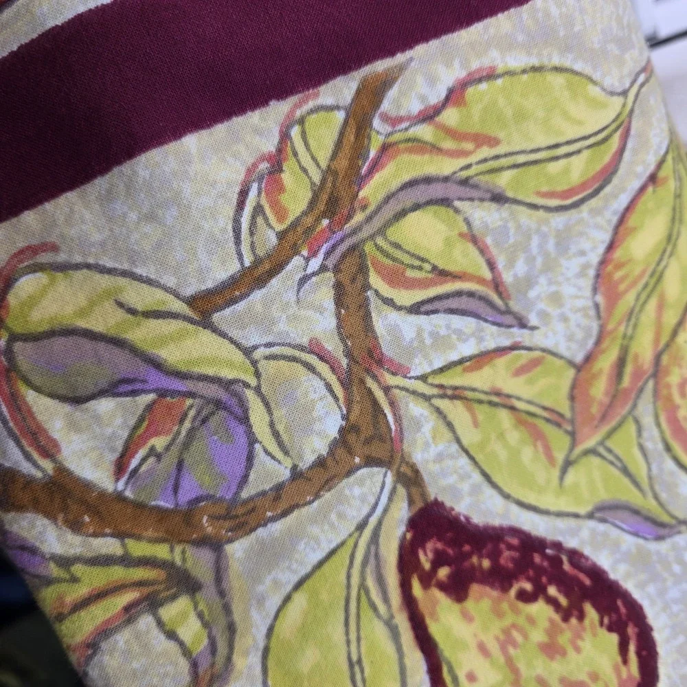 COULEUR NATURE BRUNO‎ LAMY Hand Made Pear COTTON TABLECLOTH 59 X 59 Square Fall